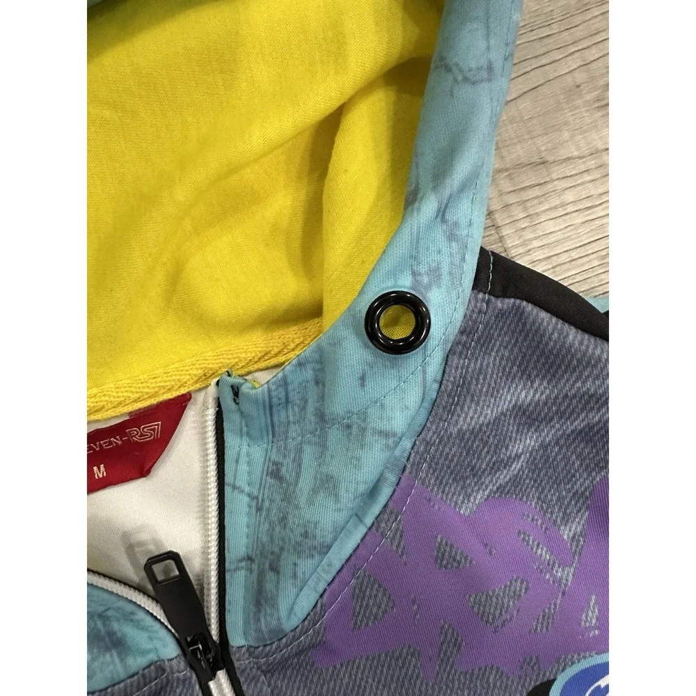 Royal 7even RS7 Men's Full‎ Zip Hoodie Graffiti/Blue, Size Medium READ